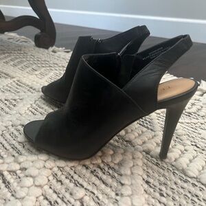 Black sling back heels